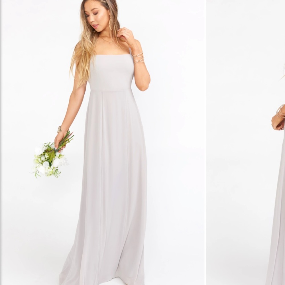 Lauren tie maxi bridesmaid dress
